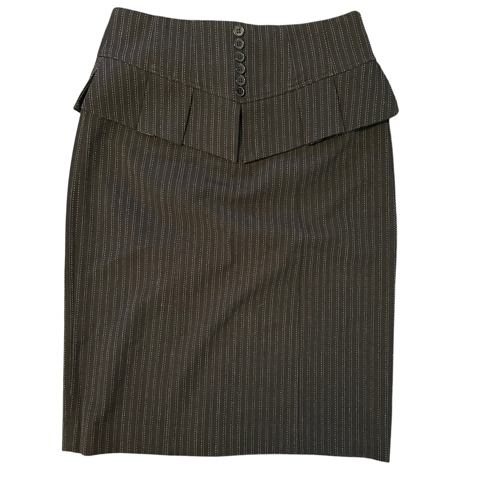 Grace Elements Women's Pinstripe Peplum Pencil Skirt Size 4 Career‎ Business